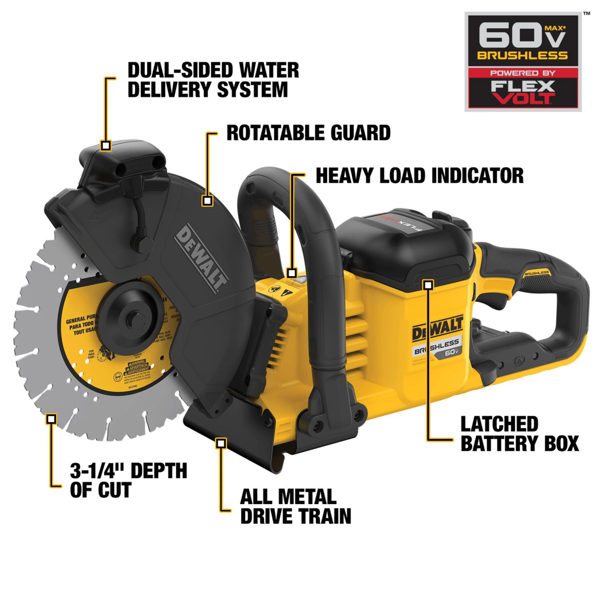 DEWALT FLEXVOLT 60V MAX Brushless Cordless Cut-Off Saw Kit, 9"