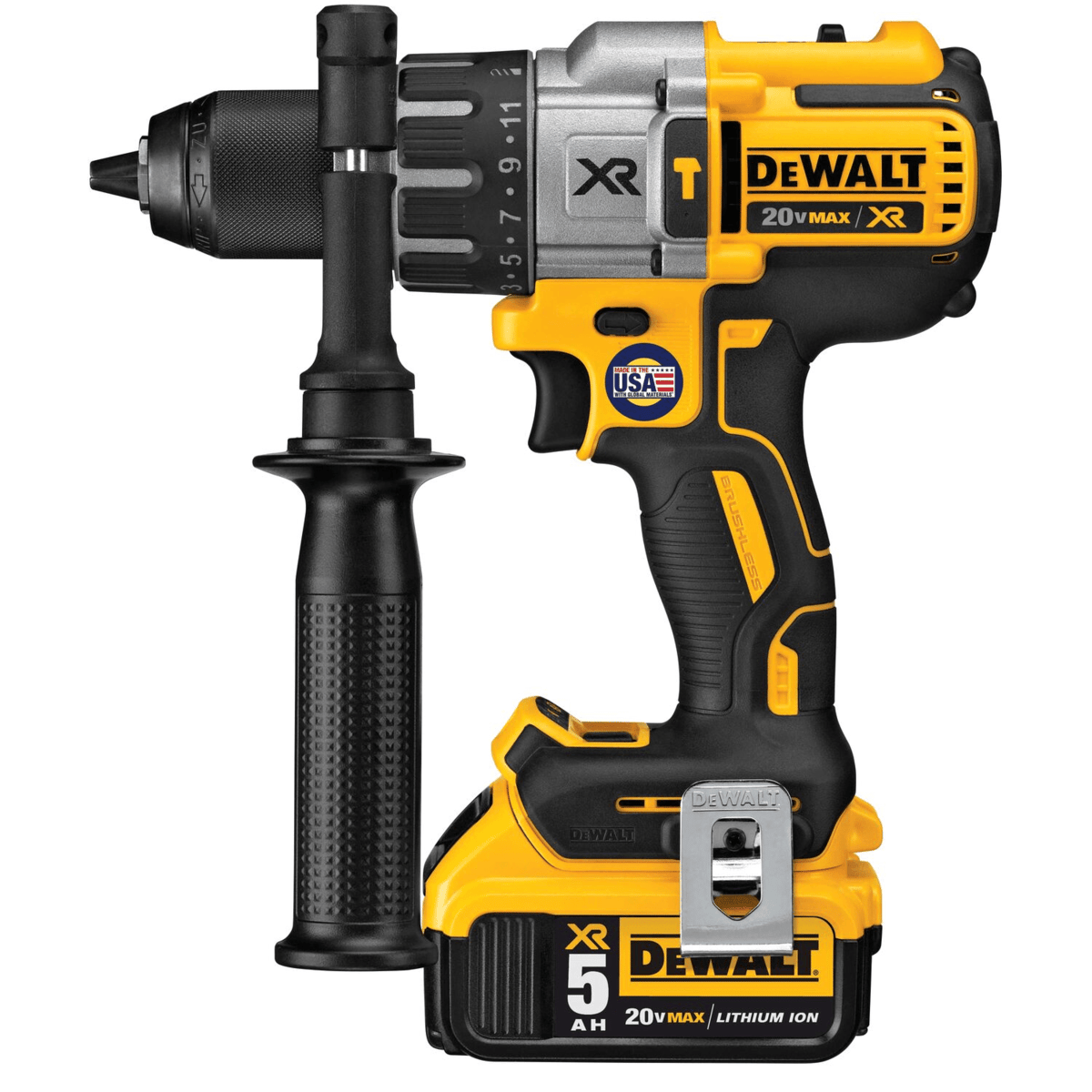 DEWALT 20V MAX XR Brushless Hammer Drill w/ 5.0Ah Batteries