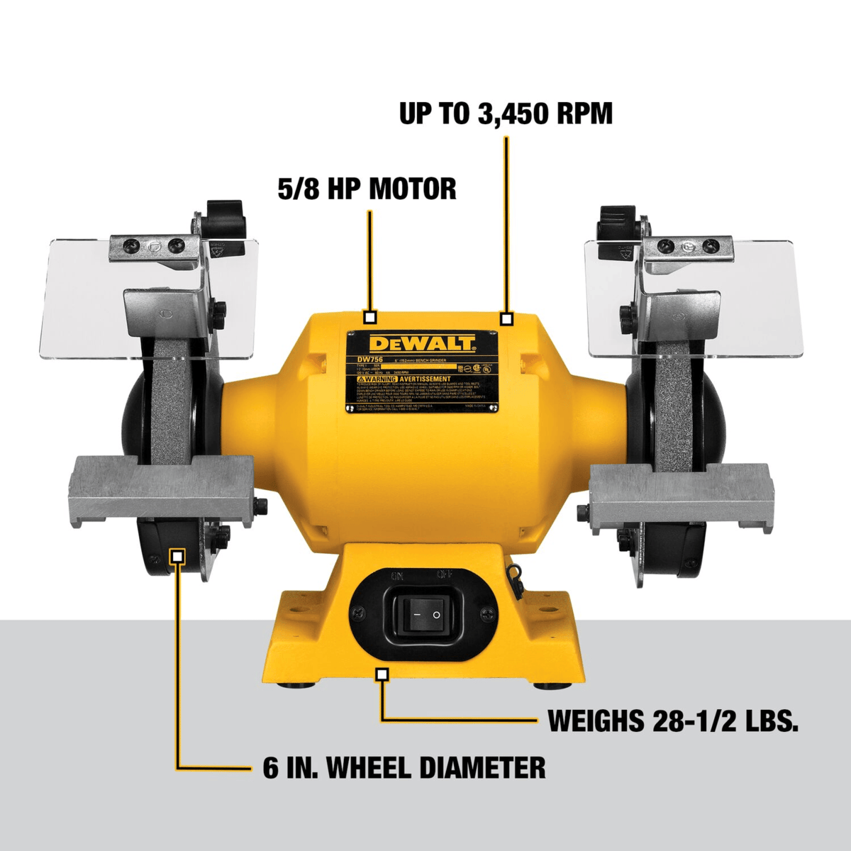 DEWALT Bench Grinder, 6"