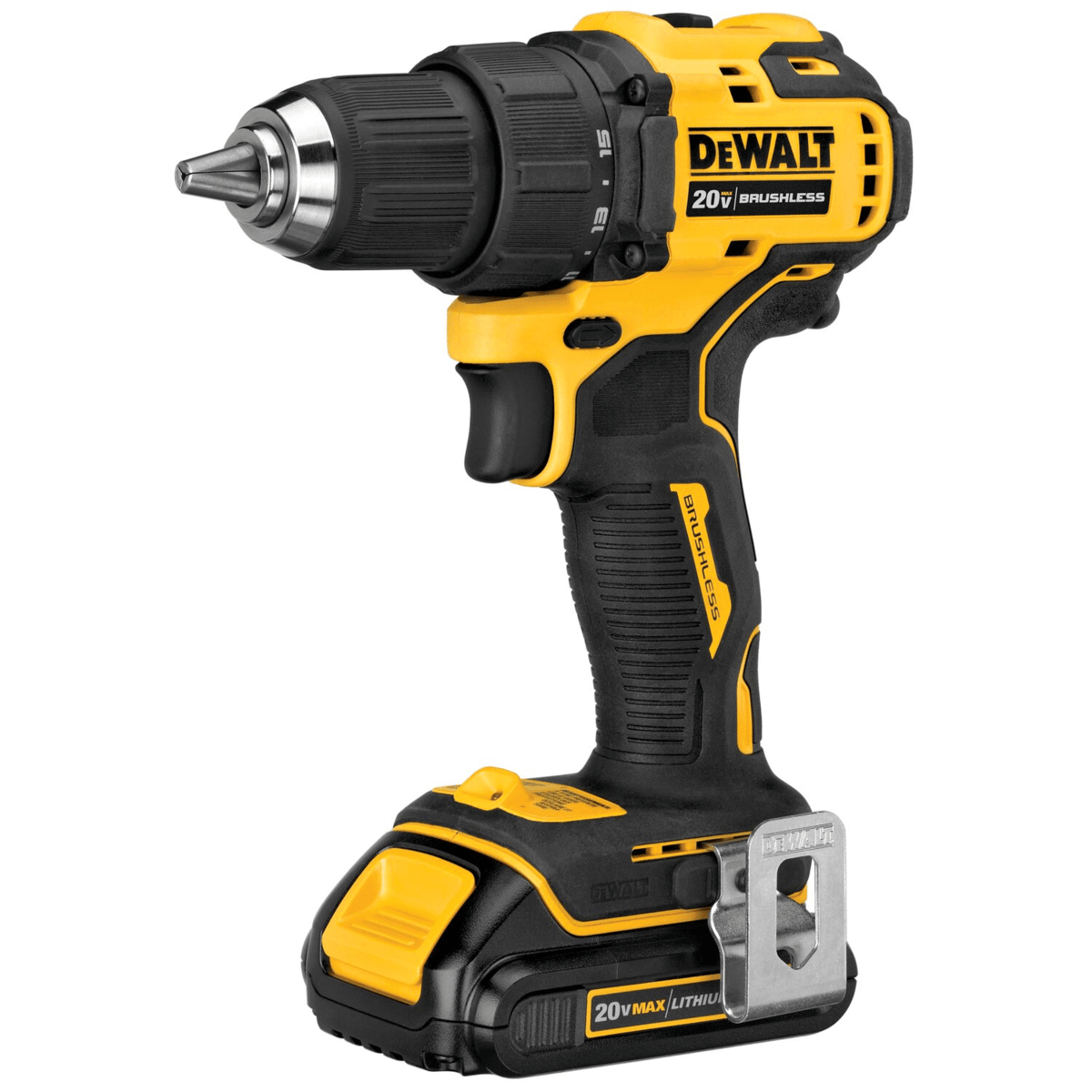 DEWALT ATOMIC 20V MAX Brushless Compact Drill/Driver Kit, 1/2"