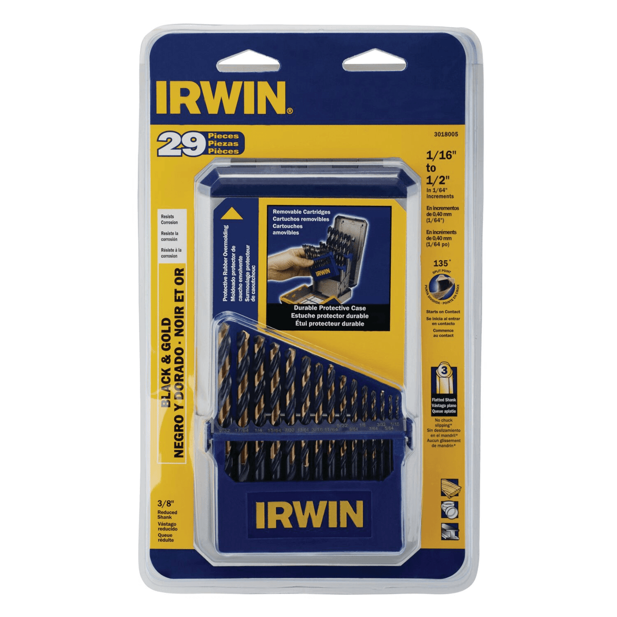 IRWIN 29-Piece Black & Gold Metal Index Drill Bit Set