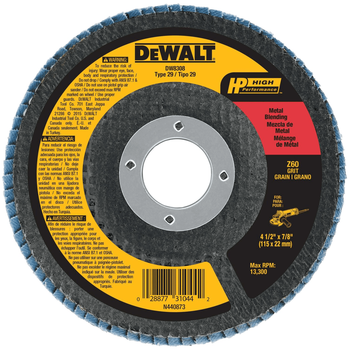 DEWALT 4-1/2" x 7/8" Flap Disc
