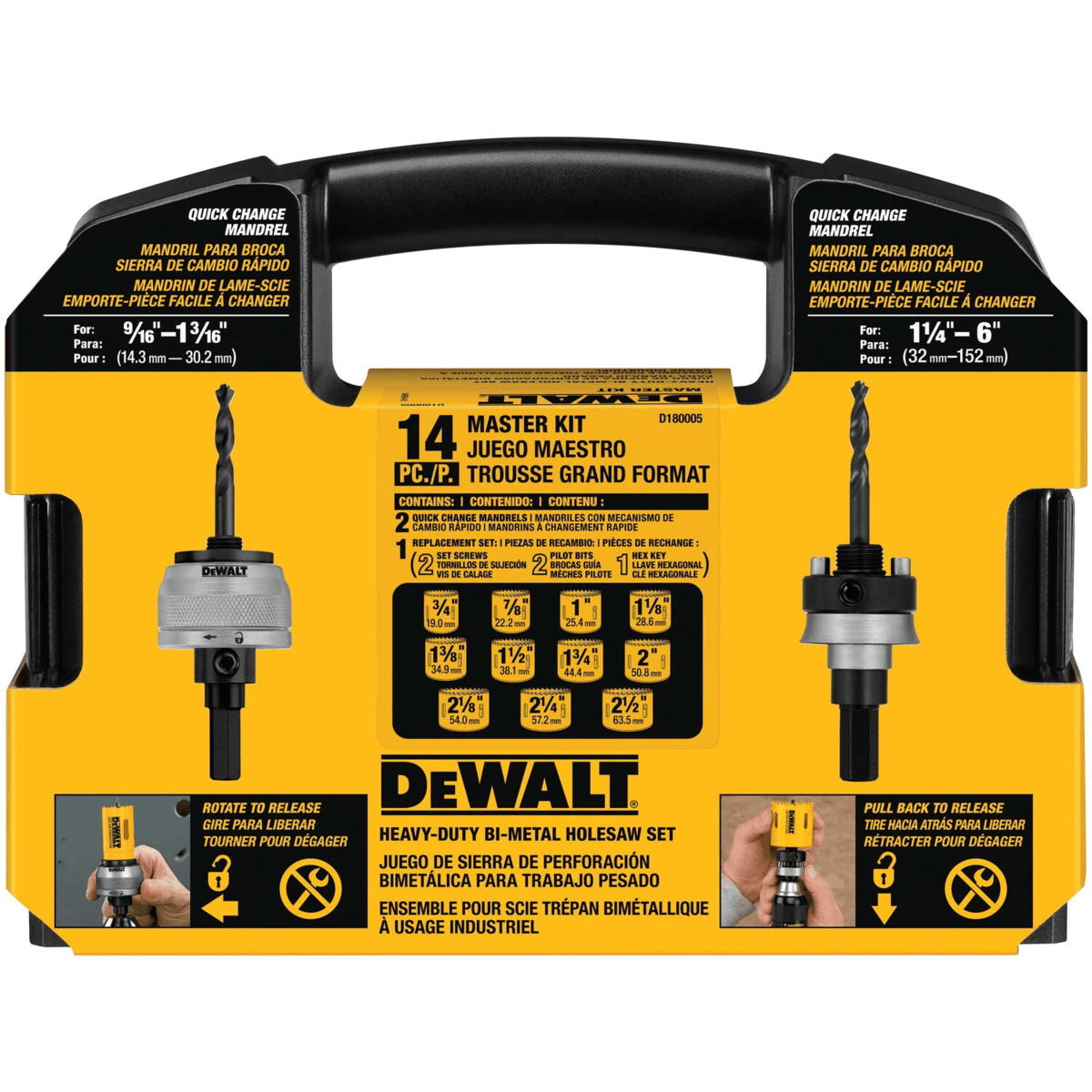 DEWALT 14-Piece Master Hole Saw Kit