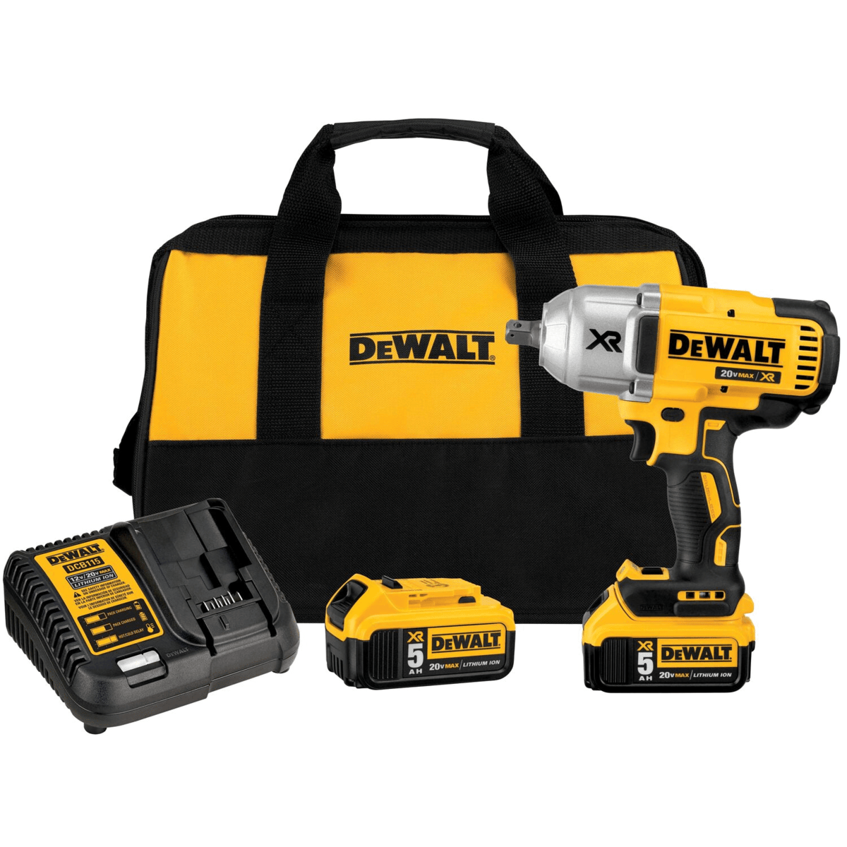 DEWALT 20V MAX XR High Torque Impact Wrench w/ Detent Pin Anvil Kit, 1/2"