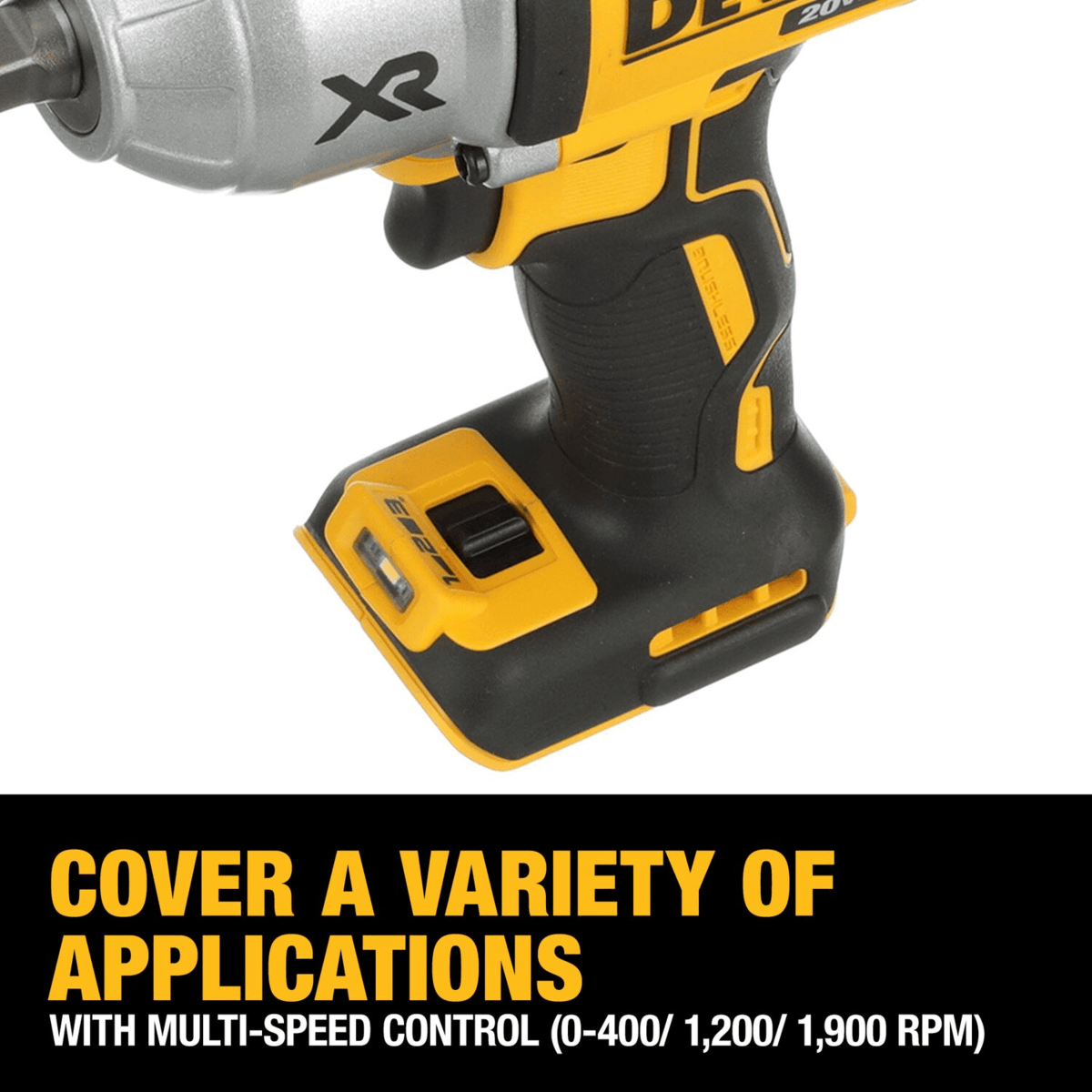 DEWALT 20V MAX XR High Torque Impact Wrench w/ Hog Ring Anvil, 1/2", Bare