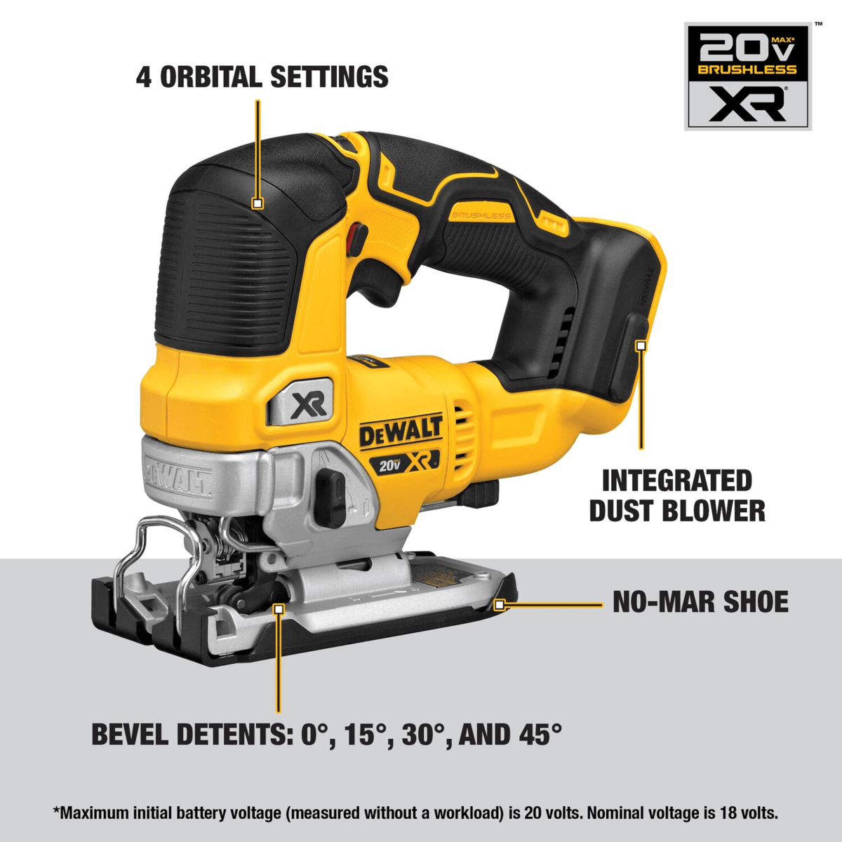 DEWALT 20V MAX XR Cordless Jig Saw, Tool Only
