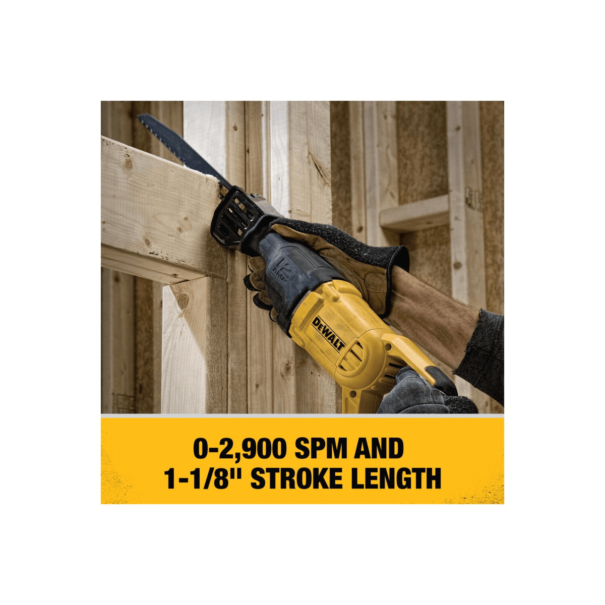 DEWALT Standard Reciprocating Saw, 12 Amp