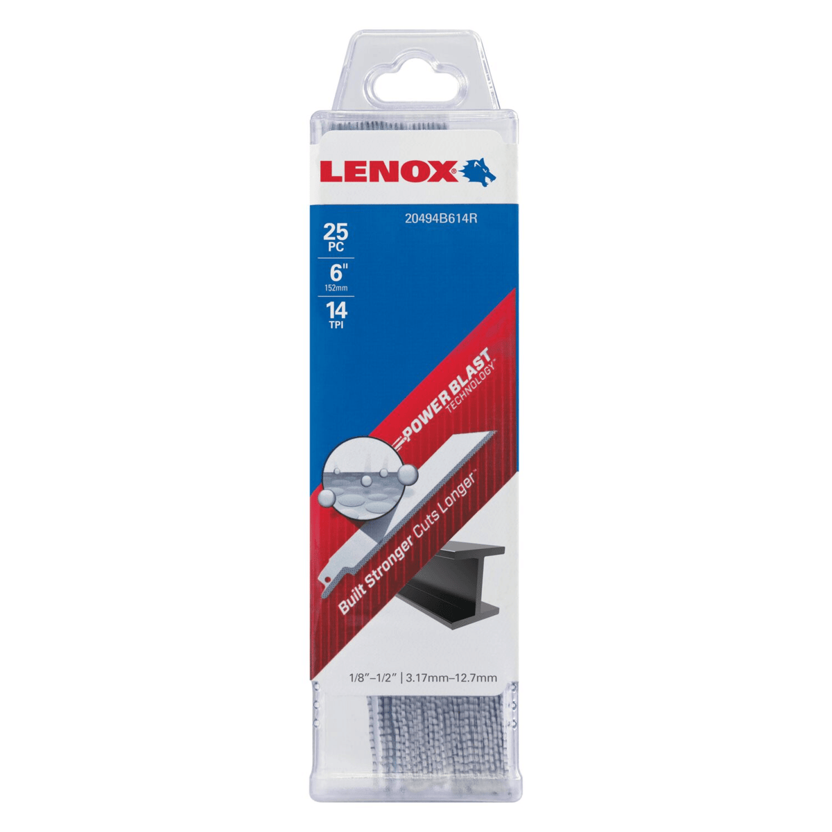 LENOX Bi-Metal Cutting Reciprocating Saw Blade, 6", 14 TPI, 25/Pack