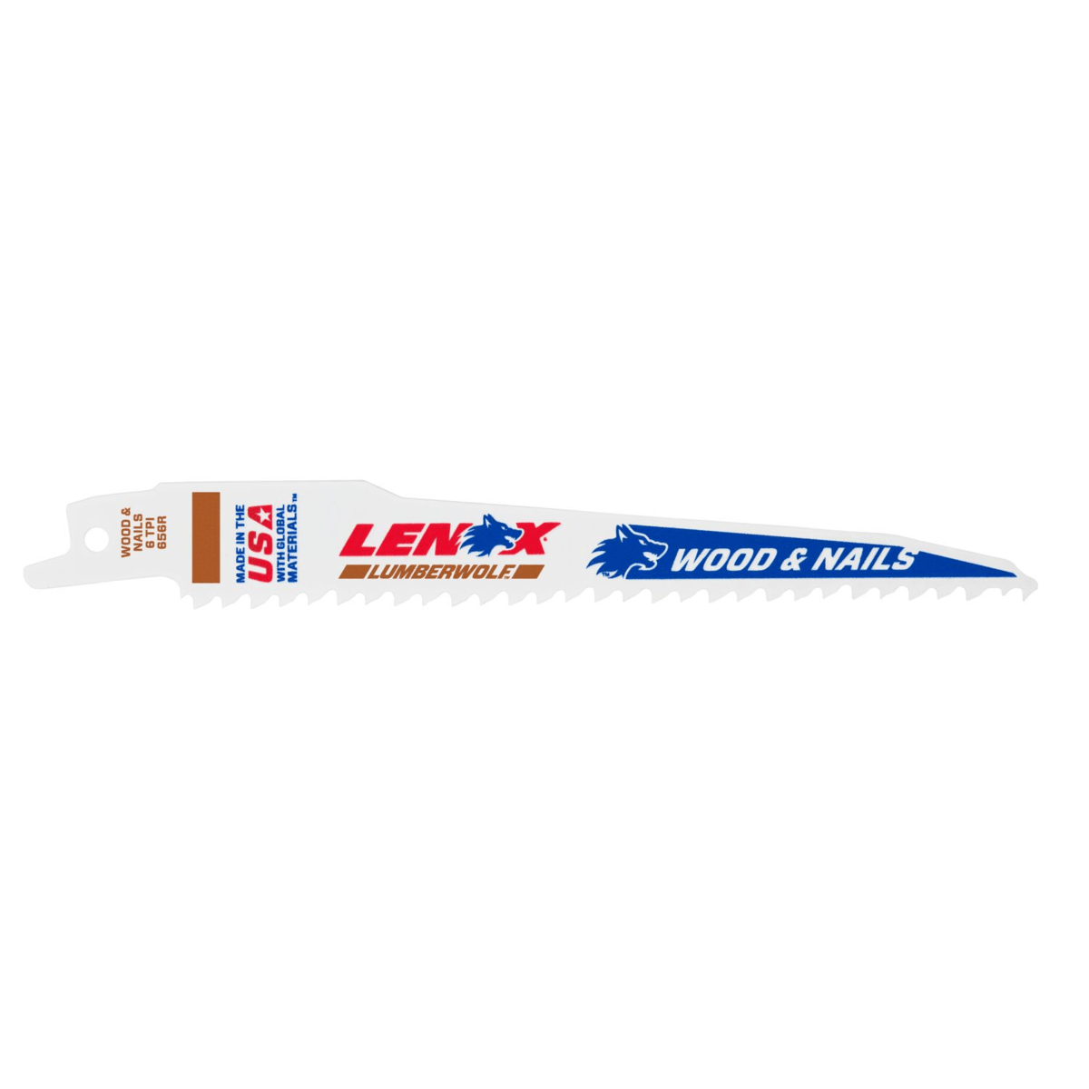 LENOX Bi-Metal Cutting Reciprocating Saw Blade, 6", 6 TPI, 25/Pack