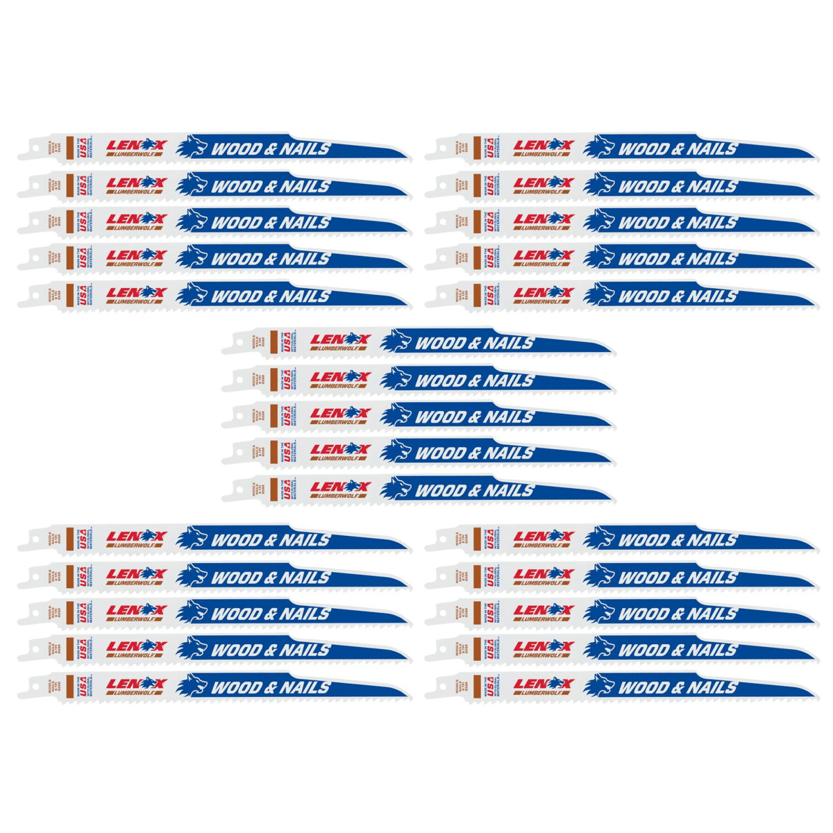 LENOX Bi-Metal Cutting Reciprocating Saw Blade, 9", 6 TPI, 25/Pack