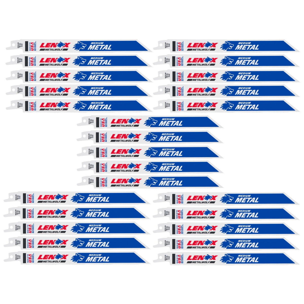 LENOX Bi-Metal Cutting Reciprocating Saw Blade, 8", 18 TPI, 25/Pack