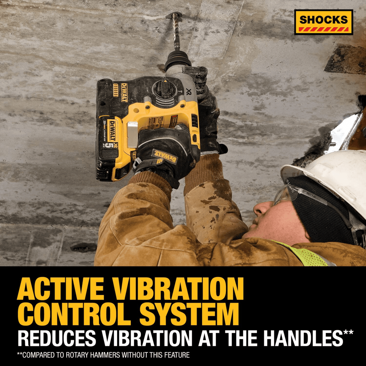 DEWALT 20V MAX Brushless Cordless SDS PLUS L-Shape Rotary Hammer, 1", Tool Only