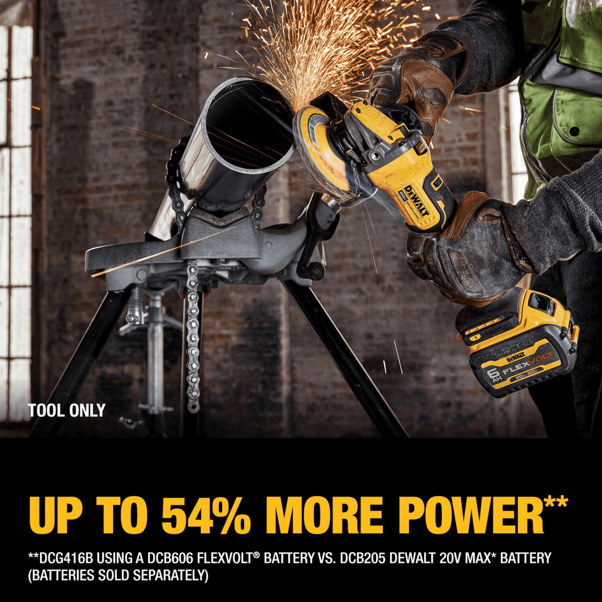 DEWALT 20V MAX Brushless Cordless Paddle Switch Angle Grinder, 4-1/2" to 5", Tool Only