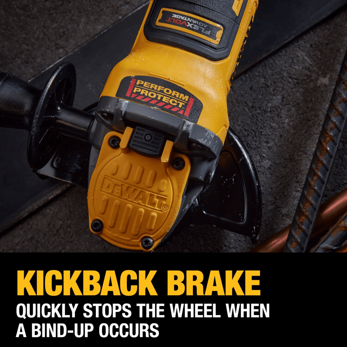 DEWALT 20V MAX Brushless Cordless Paddle Switch Angle Grinder, 4-1/2" to 5", Tool Only