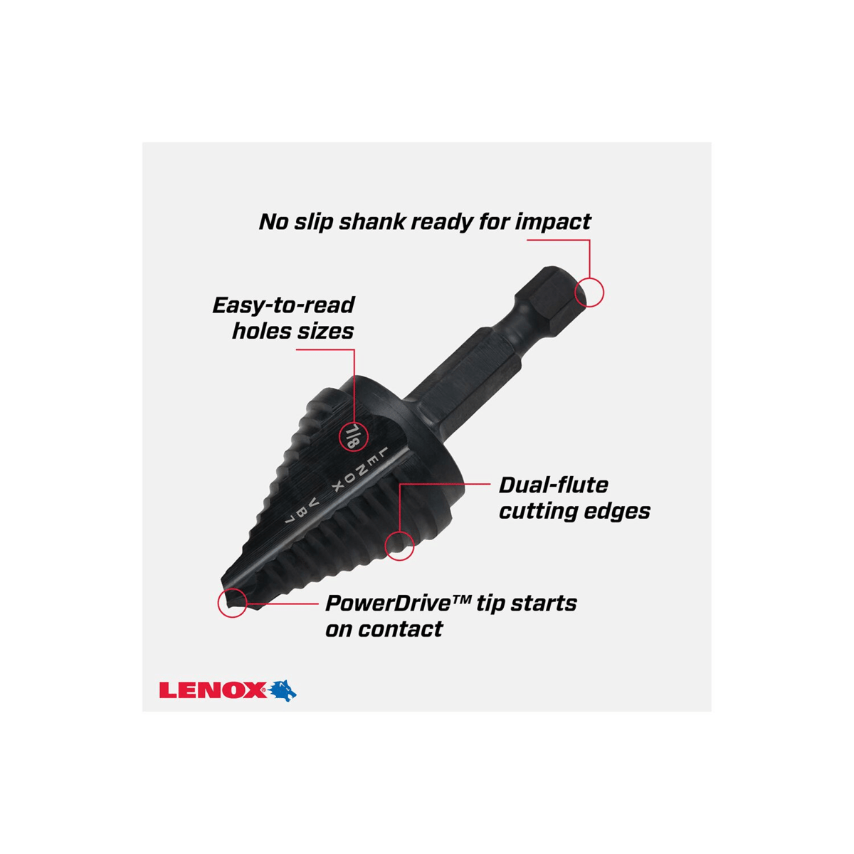 LENOX Vari-Bit VB7 Step Drill Bit, 7/8"
