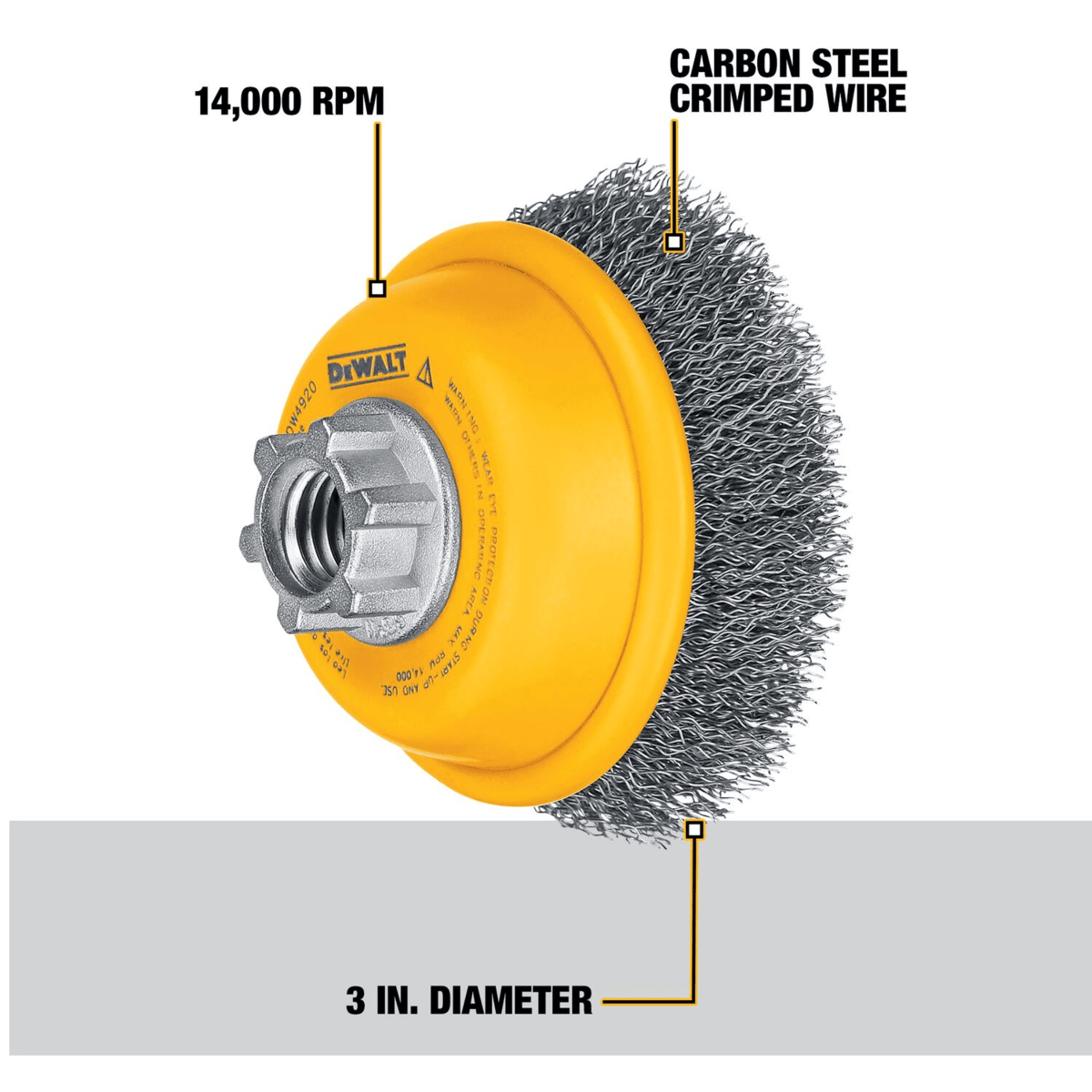 DEWALT Crimped Wire Cup, Carbon