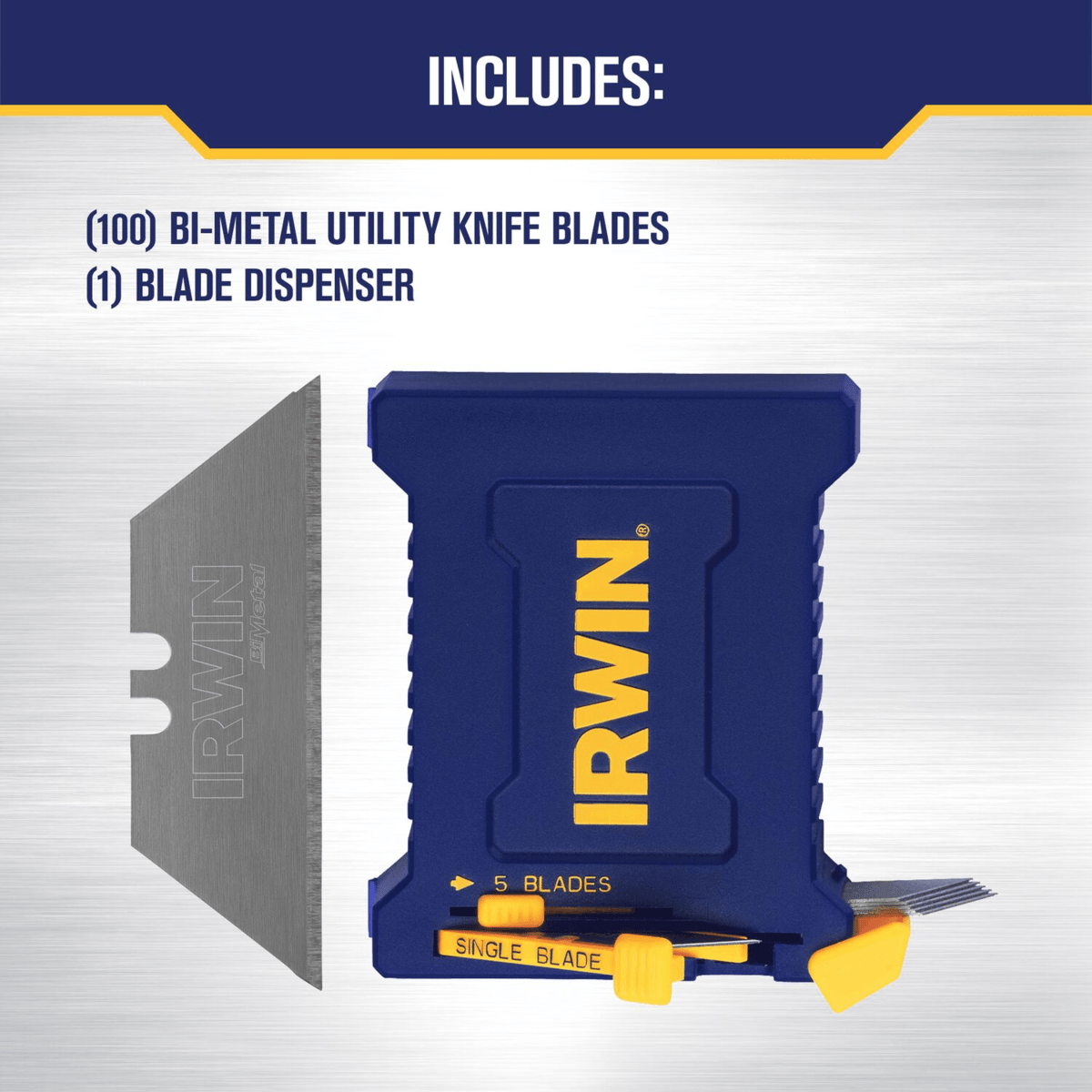 IRWIN Bi-Metal Blue Utility Knife Blades, 100/Pack