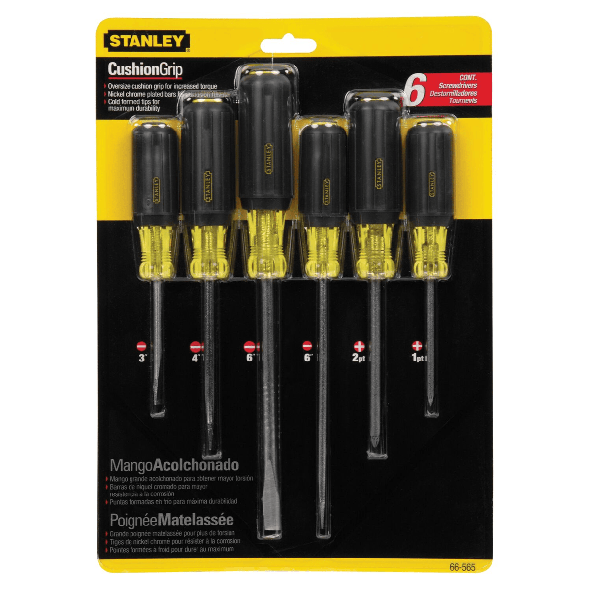 STANLEY 6-Piece Vinyl Grip Screwdriver Set