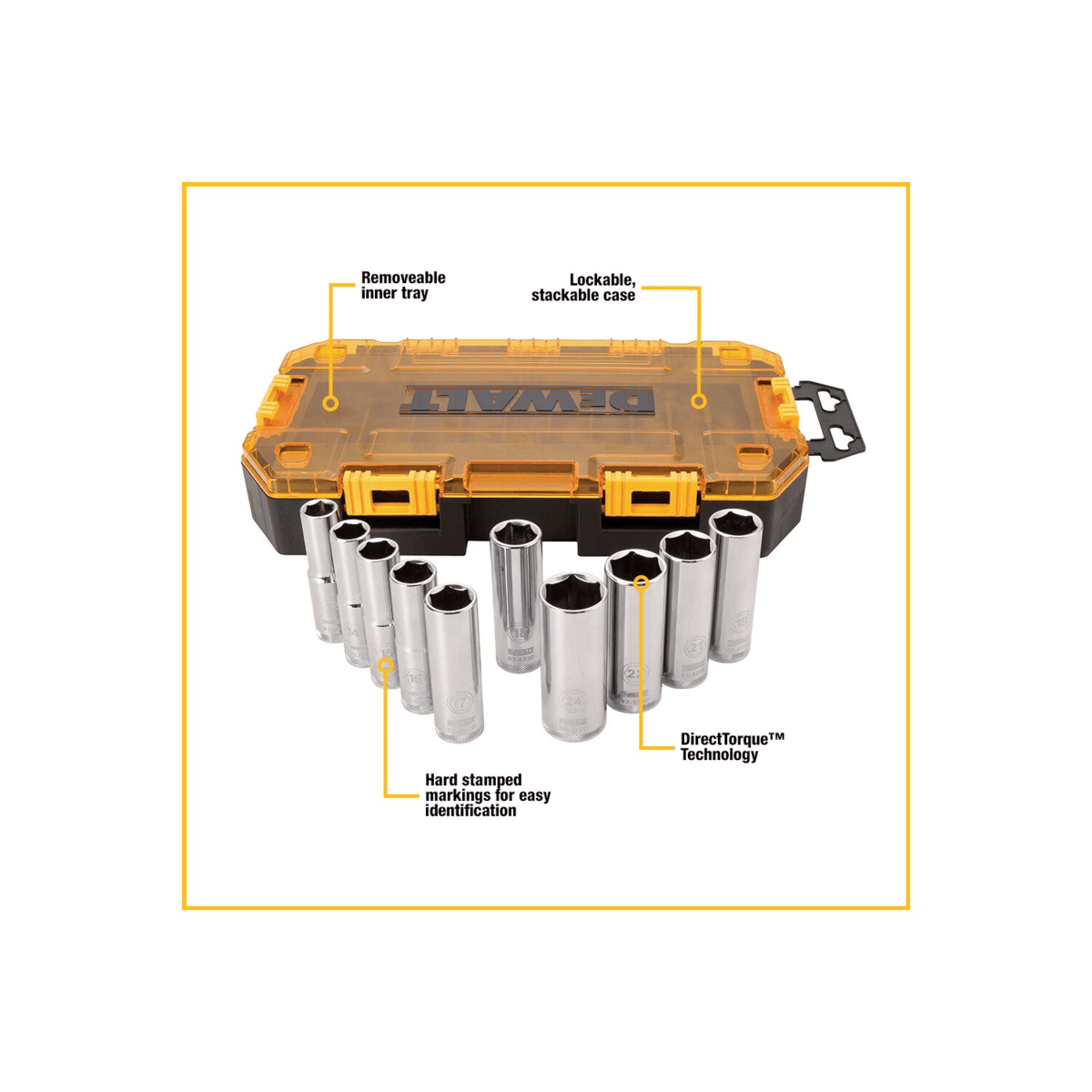 DEWALT 10-Piece 1/2" Drive Deep Metric Socket Set