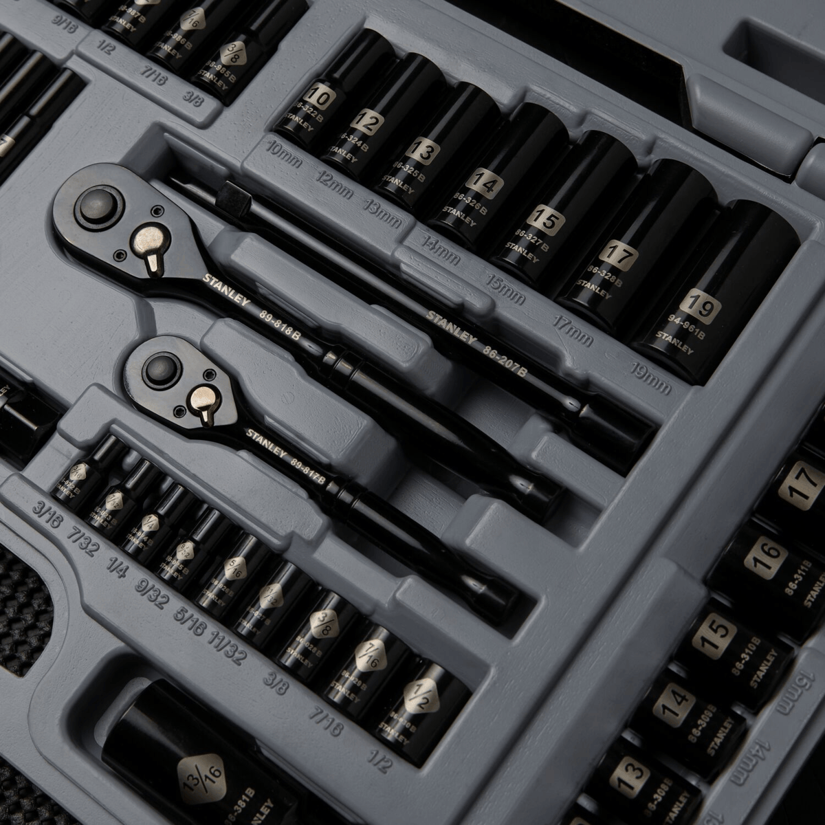 STANLEY 69-Piece Black Chrome Socket Set