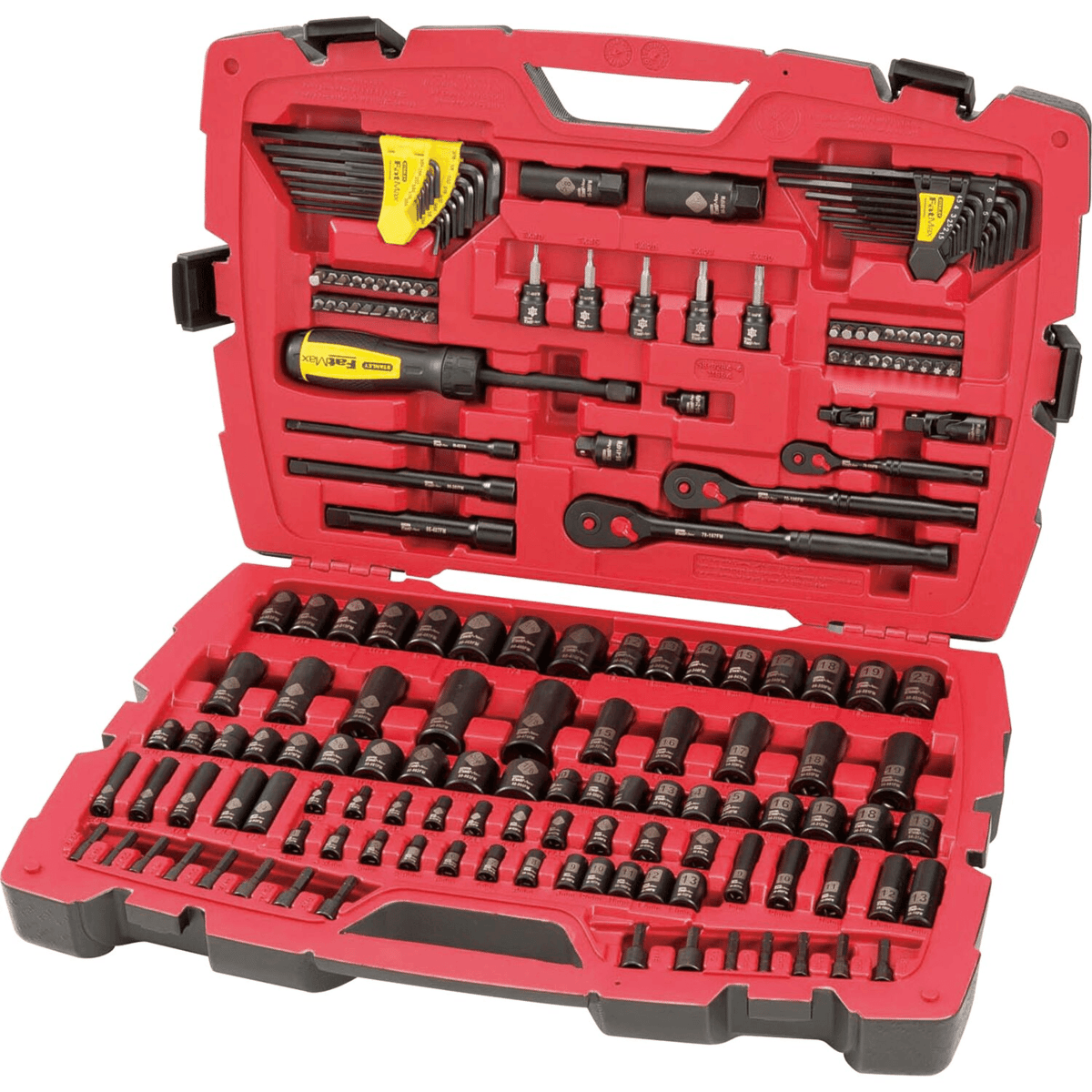 STANLEY FATMAX 1/4", 3/8" & 1/2" Drive 179-Piece Matte Black Chrome Mechanics Tool Set