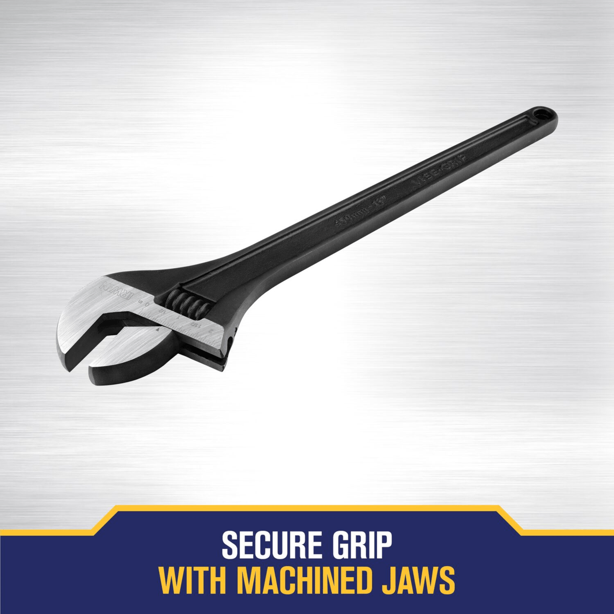 IRWIN Adjustable Wrench Steel Handle, 18"