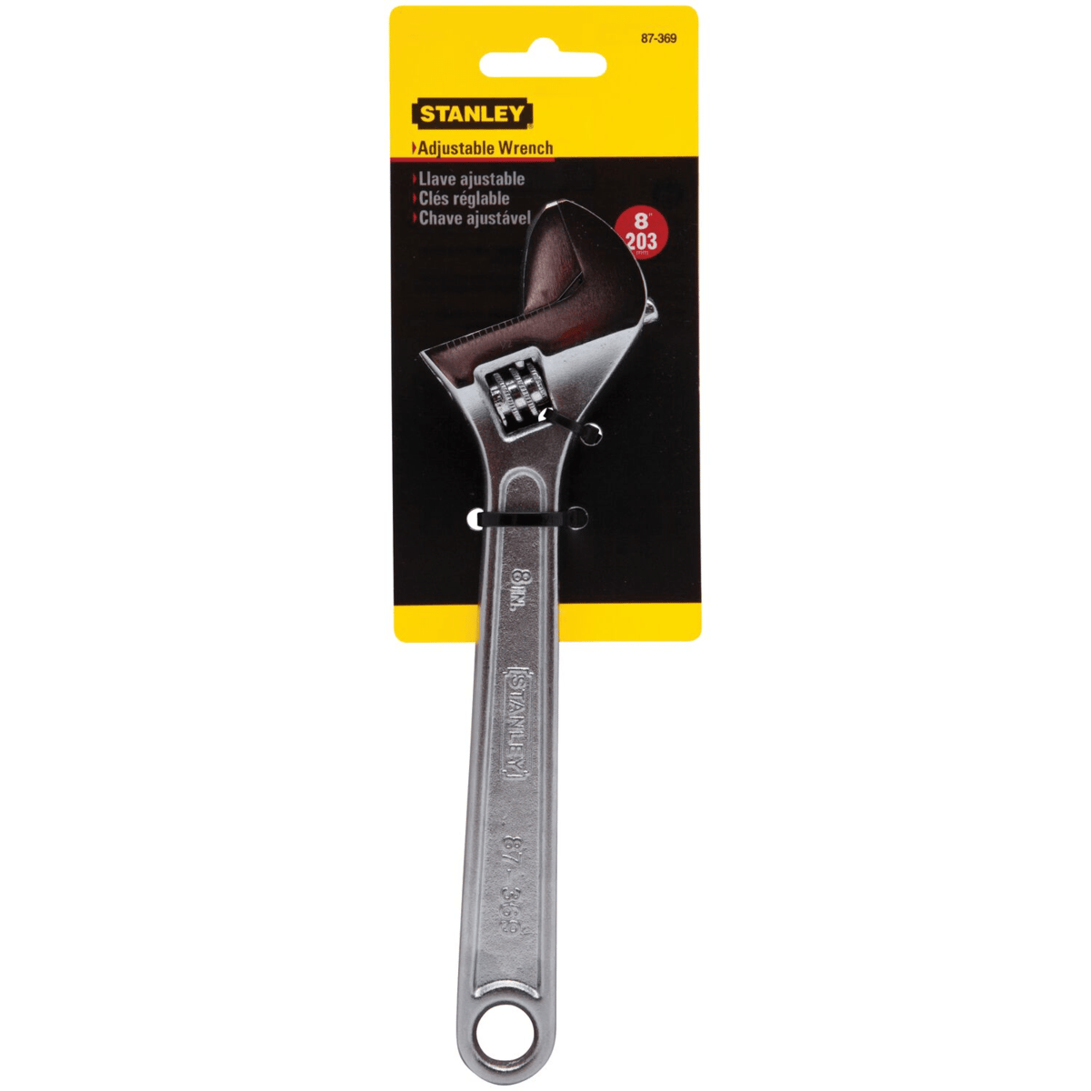 STANLEY Adjustable Wrench, 8"