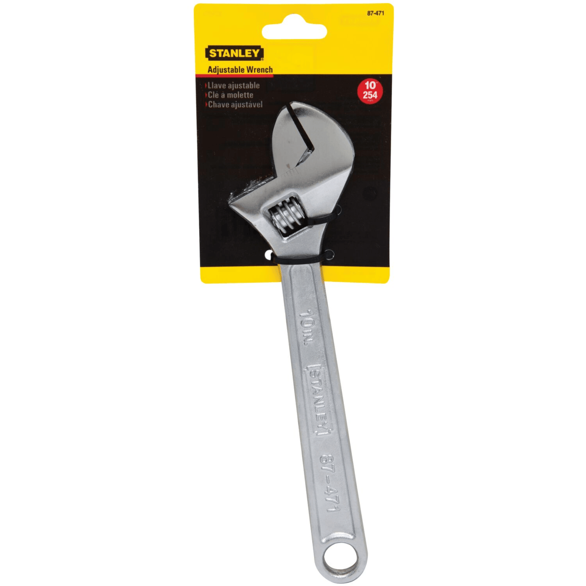 STANLEY Adjustable Wrench, 10"
