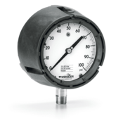 Weksler Process Gauge, 60 psi, 4-1/2", PPcase, 316SS tube/socket, 1/4" NPT M, Liqu-Fill AY442PE4LW