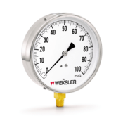 Weksler Contractor Gauge, 60 psi, 4-1/2", SScase/Bronze tube/brass socket, 1/4" NPT M EA14B