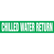 Self-Stick Pipe Marker, Chilled Water Return, 8" To 10" Pipe Dia., Vinyl, Wht/Grn, RPK201SSH