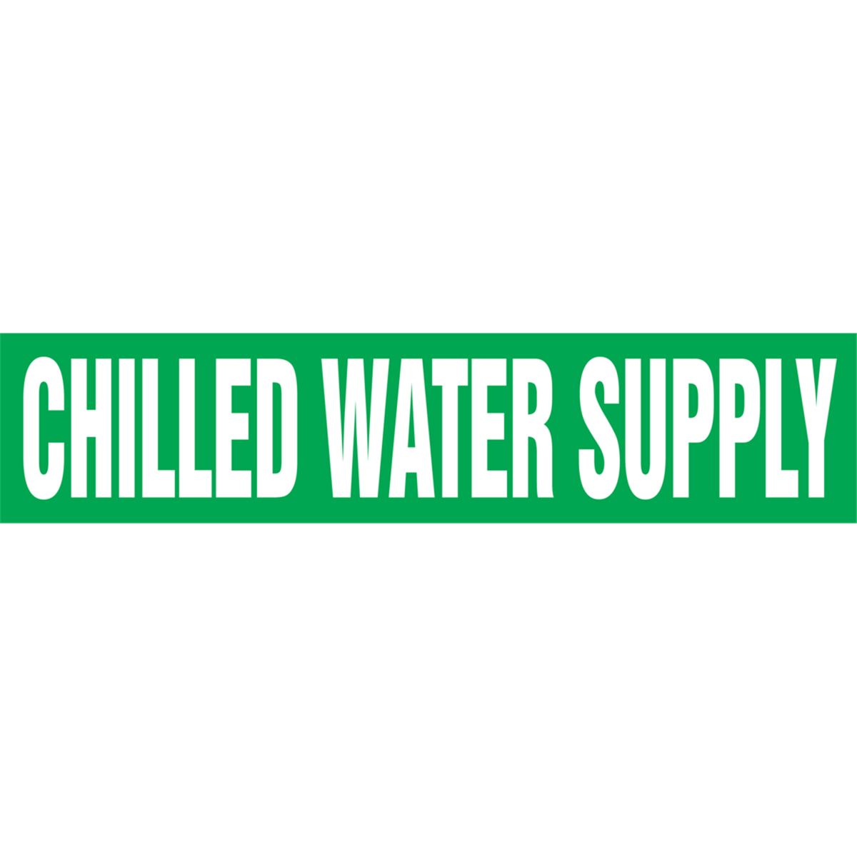 Self-Stick Pipe Marker, Chilled Water Supply, 8" To 10" Pipe Dia., Vinyl, Wht/Grn, RPK203SSH