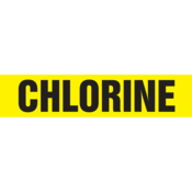 Self-Stick Pipe Marker, Chlorine, 8" - 10" Pipe Dia, Adh. Vinyl, Blk/Ylw, RPK207SSH