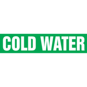 Self-Stick Pipe Marker, Cold Water, 8" To 10" Pipe Dia., Vinyl, Wht/Grn, RPK217SSH
