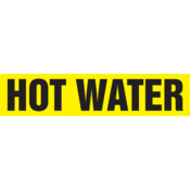 Self-Stick Pipe Marker, Hot Water, 8" To 10" Pipe Dia., Vinyl, Blk/Ylw, RPK423SSH
