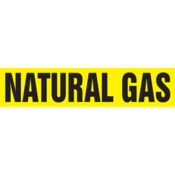 Self-Stick Pipe Marker, Natural Gas, 8" To 10" Pipe Dia., Vinyl, Blk/Ylw, RPK523SSH