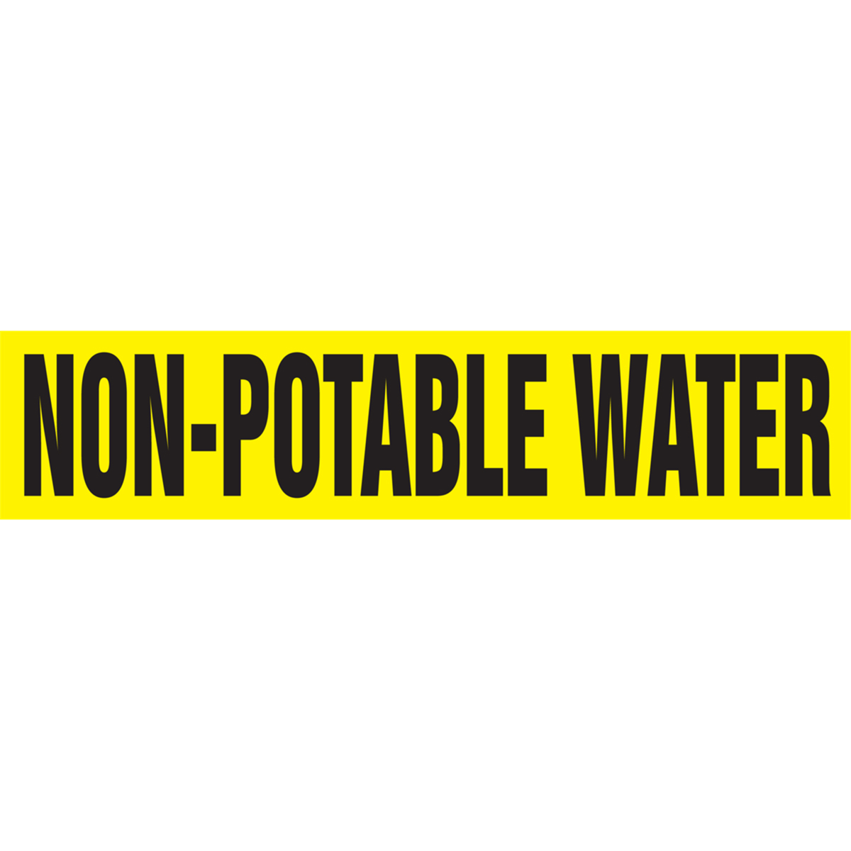 Self-Stick Pipe Marker, Non-Potable Water, 8" To 10" Pipe Dia., Vinyl, Blk/Ylw 4 X 24, RPK541SSH