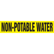 Self-Stick Pipe Marker, Non-Potable Water, 8" To 10" Pipe Dia., Vinyl, Blk/Ylw 4 X 24, RPK541SSH