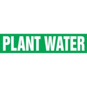 Self-Stick Pipe Marker, Plant Water, 8" To 10" Pipe Dia., Vinyl, Wht/Grn 4 X 24, RPK565SSH