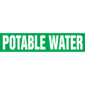 Self-Stick Pipe Marker, Potable Water, 8" To 10" Pipe Dia., Vinyl, Wht/Grn, 4 X 24, RPK575SSH
