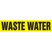 Self Stick Pipe Marker - Waste Water, 8" To 10" In Pipe Dia., Vinyl, Ylw, 4 X 24, RPK729SSH