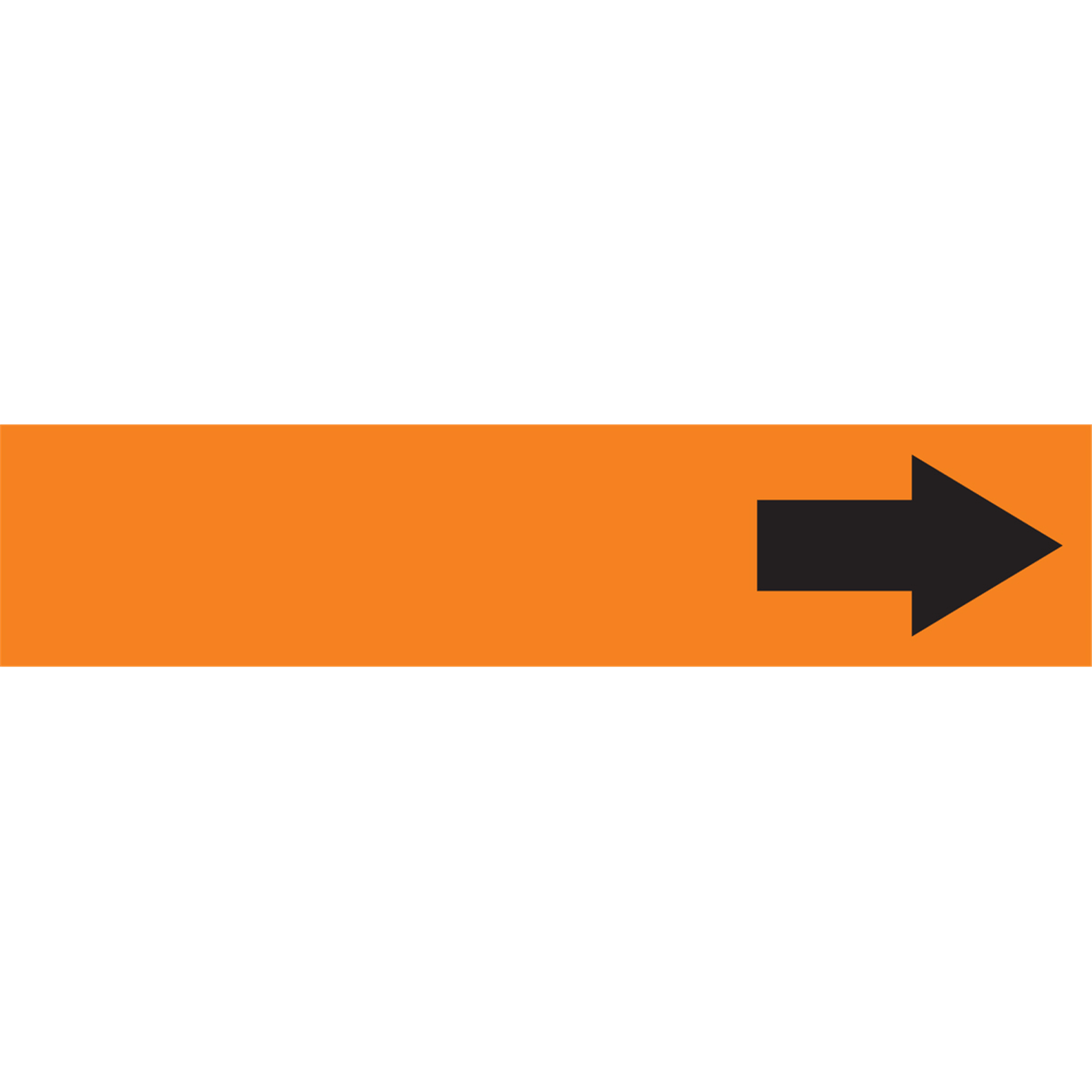 Self-Stick Pipe Marker, (Arrow), 8" To 10" Pipe Dia., Vinyl, Black/Orange, RPK761SSH