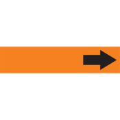 Self-Stick Pipe Marker, (Arrow), 8" To 10" Pipe Dia., Vinyl, Black/Orange, RPK761SSH