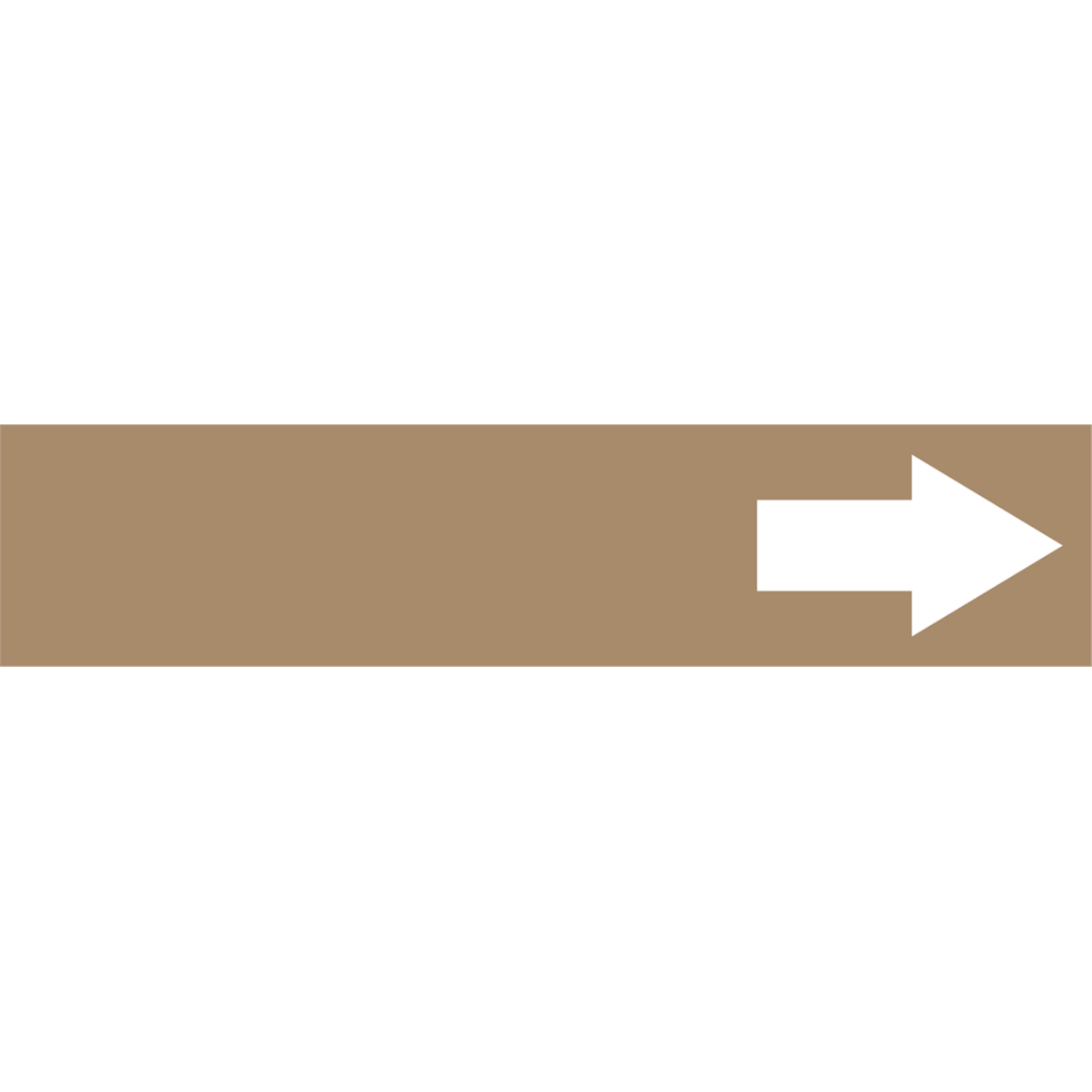 Self-Stick Pipe Marker, (Arrow), 8" To 10" Pipe Dia., Vinyl, Wht/Brown, RPK765SSH