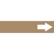 Self-Stick Pipe Marker, (Arrow), 8" To 10" Pipe Dia., Vinyl, Wht/Brown, RPK765SSH