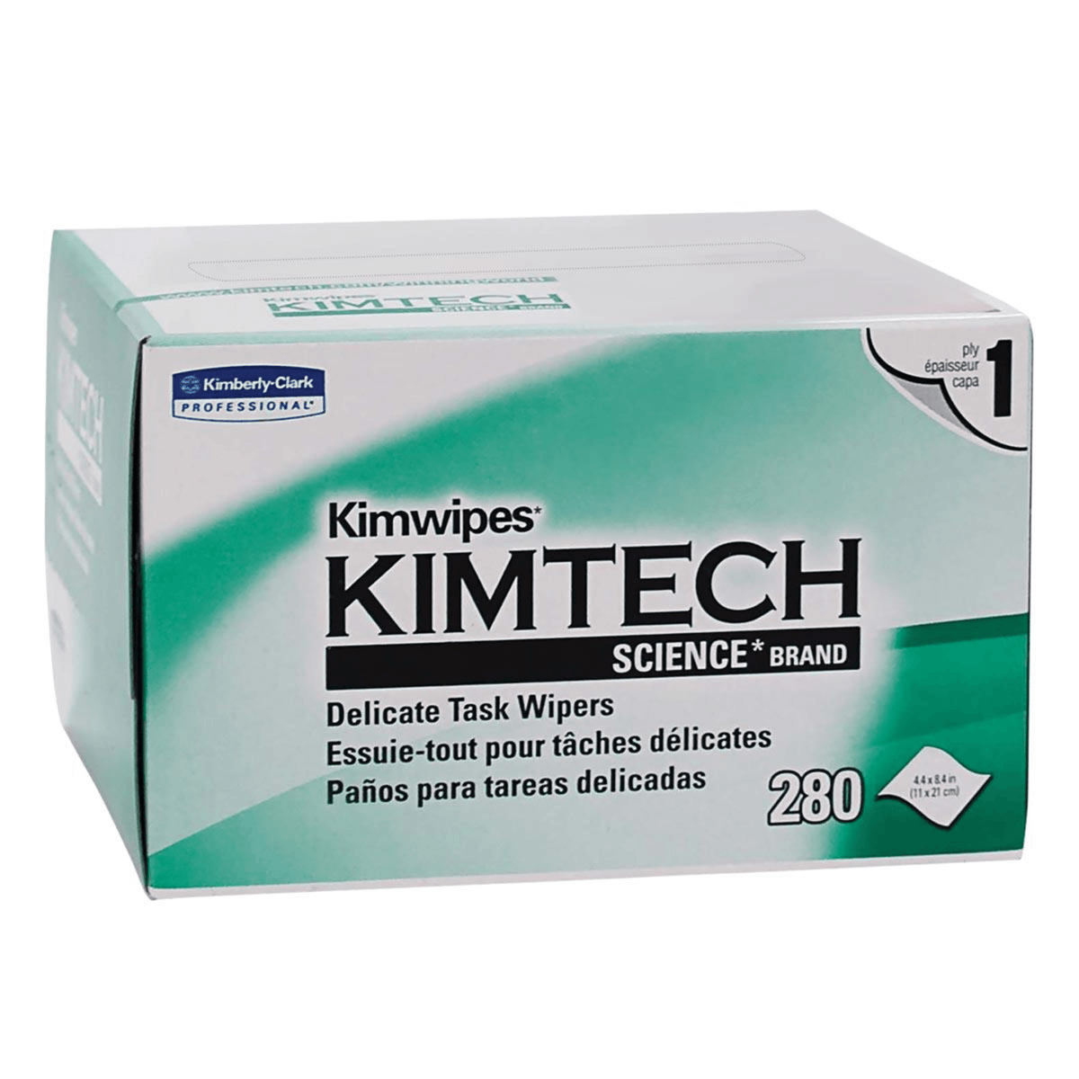 Kimtech Science™ Kimwipes™, 1-Ply, 4.4" x 8.4", 280 Wipes/Box, 1 Bx, KCP-34155