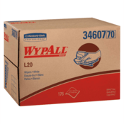 Kimberly-Clark Wypall L20 Wiper, 16.8" x 12.5", White, 176 Sheets/Case, KCP-34607
