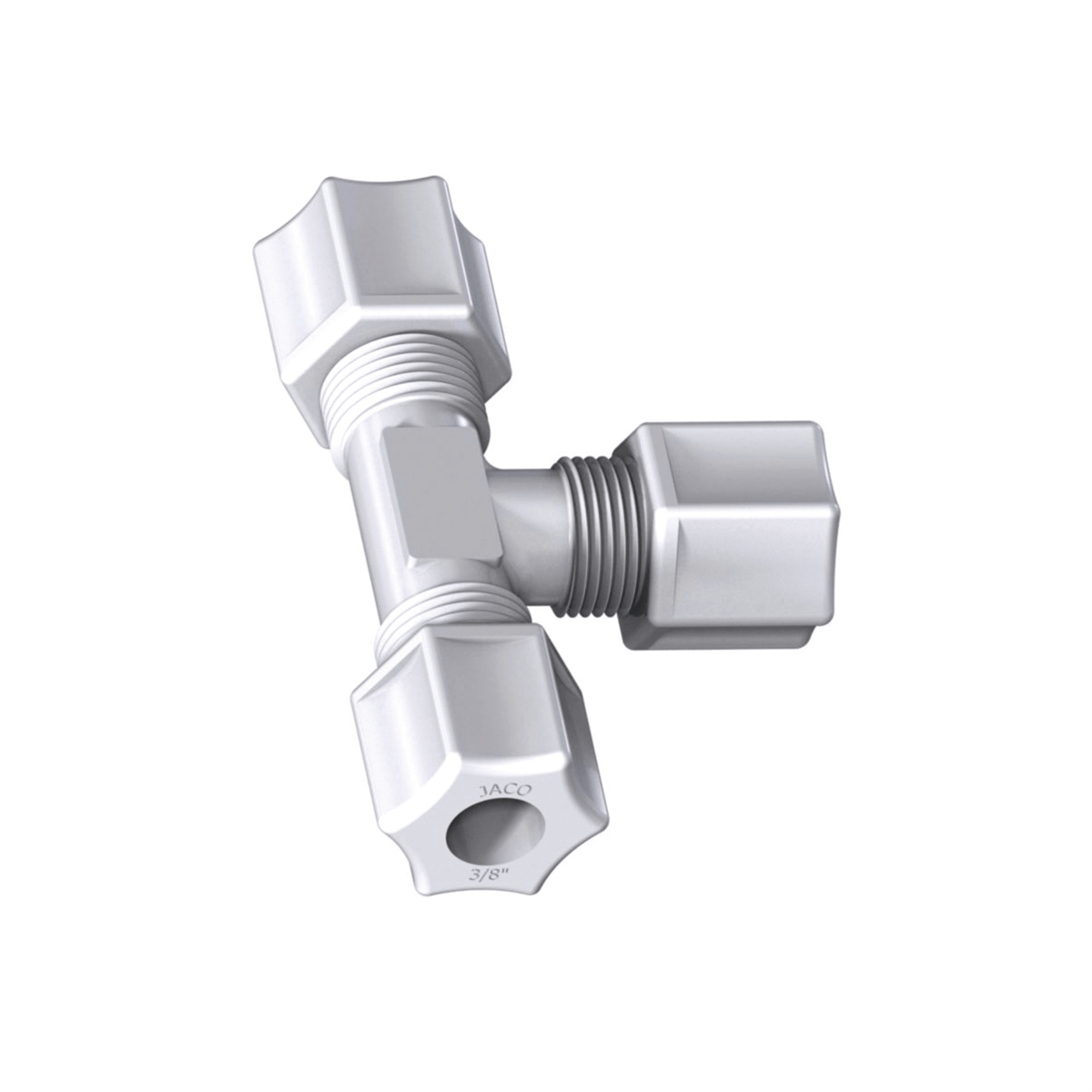 Jaco Plastic Tube Fittings, Union Tees, PP, 1/2" Tube, 70-8-P-PG, Pack of 10