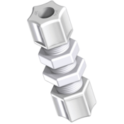 Jaco Plastic Tube Fittings, Bulkhead Unions, PP, 1/2" Tube, 20-8-P-PG, Pack of 10