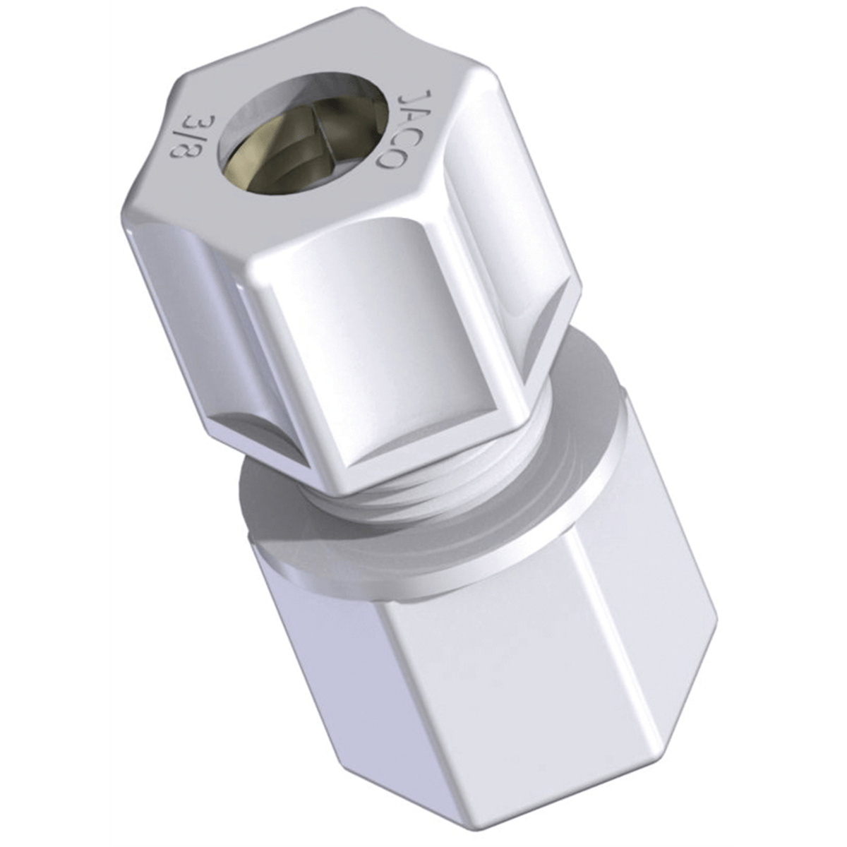 Jaco Plastic Tube Fittings, Female Connectors, PP, 1/2" Tube x 1/2" NPT(F), 25-8-8-P-PG, Pack of 10